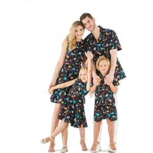 imageMatchable Family Hawaiian Luau Men Women Girl Boy Clothes in Flamingo Party BlackGirl Wrap