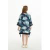 imageGirl Hawaiian Beach Luau Wrap Kimono Dress in Orchid Breeze NavyNavy