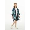 imageGirl Hawaiian Beach Luau Wrap Kimono Dress in Orchid Breeze NavyNavy