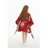 imageGirl Hawaiian Beach Luau Wrap Kimono Dress in Pineapple Garden NavyBurgundy