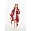 imageGirl Hawaiian Beach Luau Wrap Kimono Dress in Pineapple Garden NavyBurgundy