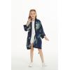 imageGirl Hawaiian Beach Luau Wrap Kimono Dress in Pineapple Garden NavyNavy