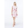 imageHawaii Hangover Womens Shirt Dress in Simply Blue LeafPink Hibiscus Vine in White
