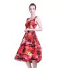 imageWomens Hawaiian Tank Elastic Luau Dress in Sunset PatternsSunset Red