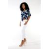 imageWomens Hawaiian Tie Front Crop Top Aloha Shirt in RafelsiaOrchid Breeze Navy