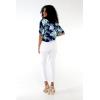 imageWomens Hawaiian Tie Front Crop Top Aloha Shirt in RafelsiaOrchid Breeze Navy