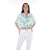 imageWomens Hawaiian Tie Front Crop Top Aloha Shirt in RafelsiaOrchid Breeze White