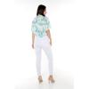 imageWomens Hawaiian Tie Front Crop Top Aloha Shirt in RafelsiaOrchid Breeze White