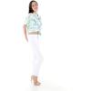 imageWomens Hawaiian Tie Front Crop Top Aloha Shirt in RafelsiaOrchid Breeze White