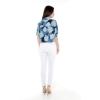 imageWomens Hawaiian Tie Front Crop Top Aloha Shirt in RafelsiaPacific Palm Navy
