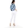 imageWomens Hawaiian Tie Front Crop Top Aloha Shirt in RafelsiaPacific Palm Navy