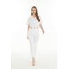 imageWomens Hawaiian Tie Front Crop Top Aloha Shirt in SolidSolid White