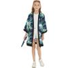 imageGirl Hawaiian Beach Luau Wrap Kimono Dress in Orchid Breeze NavyNavy