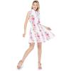 imageHawaii Hangover Womens Shirt Dress in Simply Blue LeafPink Hibiscus Vine in White
