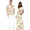 imageMatchable Couple Hawaiian Luau Shirt or Wide Legged with Pockets Jumpsuit in Rafelsia CreamWomen Rafelsia Cream