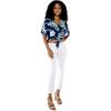 imageWomens Hawaiian Tie Front Crop Top Aloha Shirt in RafelsiaOrchid Breeze Navy
