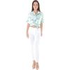 imageWomens Hawaiian Tie Front Crop Top Aloha Shirt in RafelsiaOrchid Breeze White