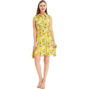 imageHawaii Hangover Womens Shirt Dress in Simply Blue LeafGarden Poppy Yellow