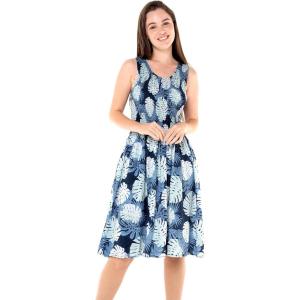 imageWomens Hawaiian Tank Elastic Luau Dress in Pacific PalmPacific Palm Navy
