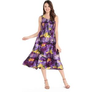 imageWomens Hawaiian Tank Elastic Luau Dress in Sunset PatternsSunset Purple