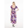 imageCouple Matching Hawaiian Luau Aloha Shirt Maxi Rahee Dress in Wispy Cereus Light BlueSunset Purple