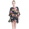 imageCouple Matching Hawaiian Luau Aloha Shirt Poncho Dress in Rafelsia Patterns 2 ColorsBlack Rafelsia