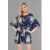 imageCouple Matching Hawaiian Luau Aloha Shirt Poncho Dress in Rafelsia Patterns 2 ColorsPineapple Garden Navy