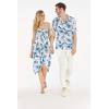 imageCouple Matching Hawaiian Luau Party Outfit Set Shirt Dress in Black RafelsiaDay Dream Bloom