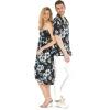 imageCouple Matching Hawaiian Luau Party Outfit Set Shirt Dress in Black RafelsiaMidnight Bloom