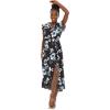 imageWomens Hawaiian Luau Wrap Ruffle Dress in BloomMidnight Bloom