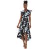 imageWomens Hawaiian Luau Wrap Ruffle Dress in BloomMidnight Bloom