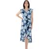 imageWomens Hawaiian Luau Wrap Ruffle Dress in Pacific PalmPacific Palm Navy