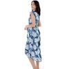 imageWomens Hawaiian Luau Wrap Ruffle Dress in Pacific PalmPacific Palm Navy