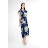 imageWomens Hawaiian Luau Wrap Ruffle Dress in Pineapple GardenPineapple Garden Navy
