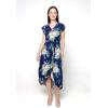 imageWomens Hawaiian Luau Wrap Ruffle Dress in Pineapple GardenPineapple Garden Navy