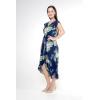 imageWomens Hawaiian Luau Wrap Ruffle Dress in Pineapple GardenPineapple Garden Navy