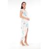 imageWomens Hawaiian Luau Wrap Ruffle Dress in Wispy CereusSandy Beach White