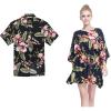 imageCouple Matching Hawaiian Luau Aloha Shirt Poncho Dress in Rafelsia Patterns 2 ColorsBlack Rafelsia
