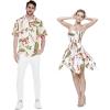 imageCouple Matching Hawaiian Luau Aloha Shirt Poncho Dress in Rafelsia Patterns 2 ColorsCream Rafelsia