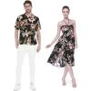 imageCouple Matching Hawaiian Luau Party Outfit Set Shirt Dress in Black RafelsiaBlack Rafelsia