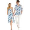imageCouple Matching Hawaiian Luau Party Outfit Set Shirt Dress in Black RafelsiaDay Dream Bloom