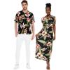 imageMatchable Couple Hawaiian Luau Shirt or Maxi Simple Dress in Black RafelsiaWomen Black Rafelsia