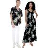 imageMatchable Couple Hawaiian Luau Shirt or Maxi Tank Dress in Pineapple Garden BlackMen Pineapple Garden Black