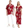 imageMatchable Couple Hawaiian Luau Shirt or Rahee Maxi Dress in Pineapple Garden BlackMen Pineapple Garden Burgundy