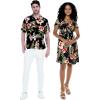 imageMatchable Couple Hawaiian Luau Shirt or Rahee Mini Dress in Rafelsia BlackWomen Rafelsia Black