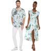 imageMatchable Couple Hawaiian Luau Shirt or Wrap Ruffle Dress in Wispy Cereus Light BlueMen Wispy Cereus Light Blue