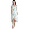 imageWomens Hawaiian Luau Wrap Ruffle Dress in Pacific PalmPacific Palm Cream