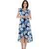 imageWomens Hawaiian Luau Wrap Ruffle Dress in Pacific PalmPacific Palm Navy