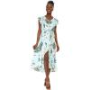 imageWomens Hawaiian Luau Wrap Ruffle Dress in Wispy CereusWispy Cereus Light Blue