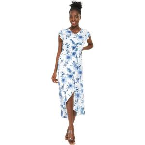 imageWomens Hawaiian Luau Wrap Ruffle Dress in BloomDay Dream Bloom
